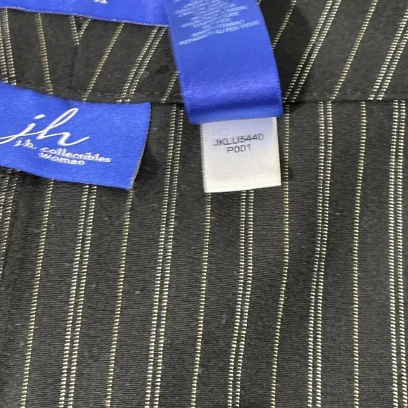 JMS Women's Dress Pant Black Striped Zip Button Size 16W - Picture 3 of 8